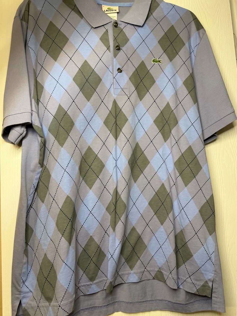 Lacoste Argyle Polo size 6
